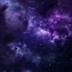 Fototapeta premium Midnight Sky Filled Twinkling Stars Deep Galactic Purples And Blues Blending Seamlessly UltraHd Realism Ar 169