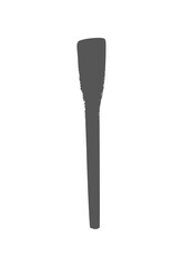 A clear vector illustration of a simple wooden spatula with a smooth surface.