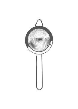 strainer kitchen utensil monochrome style clip art preview
