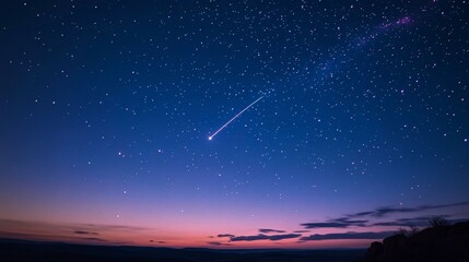 A Bright Shooting Star Creating a Stunning Arc in the Night