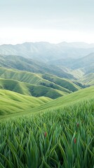 Rolling Hills for Green Meadow, Sunrise.