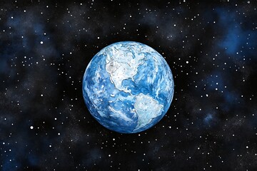 Fototapeta premium Earth Watercolor Space.