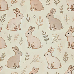Soft Bunny Rabbit Print Design in Vector