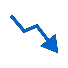 下落をイメージした青い矢印