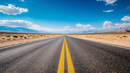 Mirages Dancing on the Asphalt of a Desert Highway