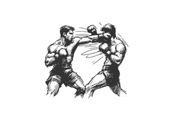 Mixed Martial Arts Fighter hand drawn sketch vector illustration © Shutoda