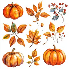 Naklejka premium seamless pattern with pumpkins and leaves