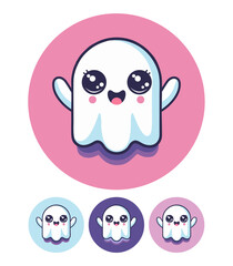 Obraz premium Cute Ghost Vector Illustration