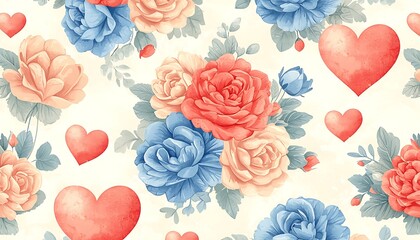 Romantic Floral Seamless Pattern.