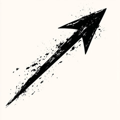 Grunge Black Arrow With Ink Splatter Effect