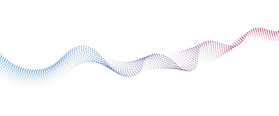 Flowing Dot Wave halftone gradient pattern on transparent background	