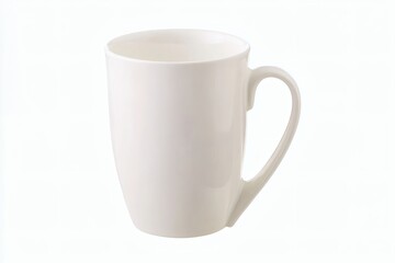 Obraz premium Elegant white porcelain mug isolated on a pristine white background