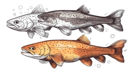 Detailed Sketch of Salmon, Trout, Grayling, and Whitefish for Isolation Projects
