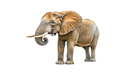 Fototapeta premium Realistic illustration of a majestic elephant standing elegantly showcasing its large ears and trunk