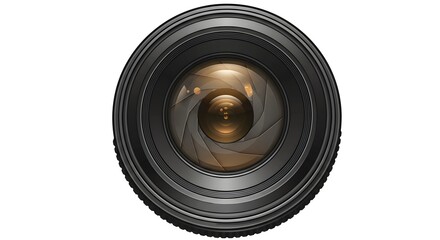 Detailed Camera Lens Close-up Depicting Optics and Photography Technology