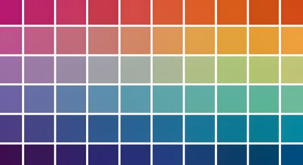 Gradient Harmony: A Spectrum of Colors in a Grid Pattern Presentation