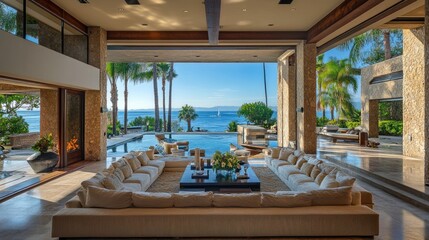 Oceanfront Luxury Living Room: California Dream Home