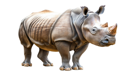 Realistic Close-up of a Powerful Rhinoceros in a Natural Habitat Setting with Detailed Features
