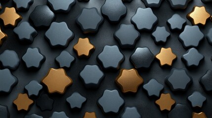 Obraz premium Abstract geometric pattern with dark and gold star-shaped elements