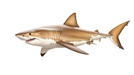 Fototapeta premium Realistic Illustration of a Shark Swimming Gracefully in Clear Blue Waters of the Ocean
