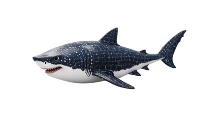 Fototapeta premium Realistic 3D Model of a Shark with Detailed Skin Pattern and Sharp Teeth Swimming in Ocean