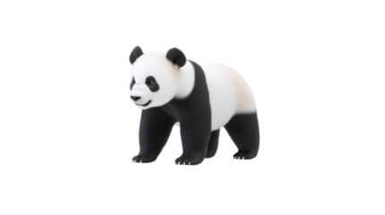 Playful Cartoon Panda Figure in a Standing Pose for Child-Friendly Designs and Illustrations
