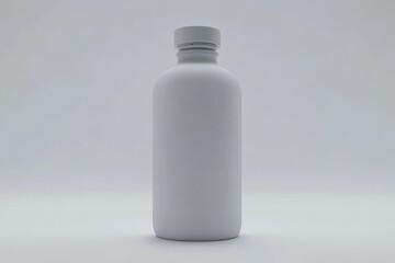 Minimalist Gray Bottle Presentation Emphasizing Smooth Surfaces and Simple Form