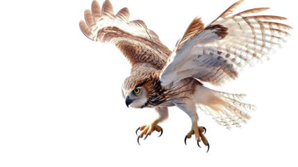 Majestic bird of prey with outstretched wings soaring through the clear blue sky