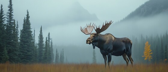 Moose in Misty Mountains.