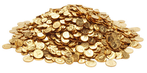 Illustration of a Gold Coins Pile Money Wealth Isolated Background