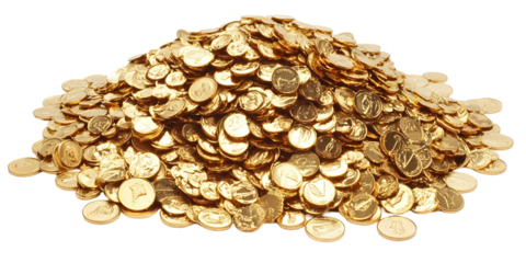 Illustration of a Gold Coins Pile Money Wealth Isolated Background
