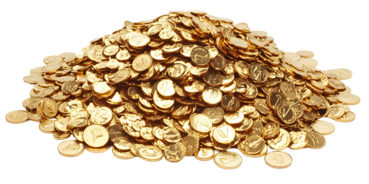 Illustration of a Gold Coins Pile Money Wealth Isolated Background