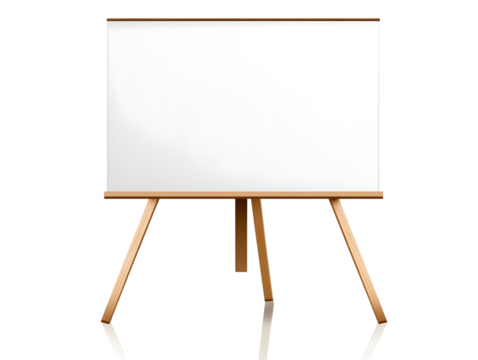 Illustration of Empty Whiteboard Easel Isolated On Transparent Background