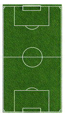 Obraz premium Illustration of Green Soccer Field Top View Grass Pattern and Lines