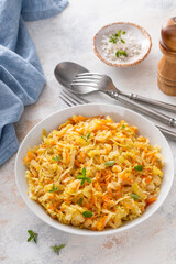 Sauteed cabbage with carrot and onion, side dish idea