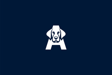 A bold letter "A" with a loyal and friendly dog face. this logo exudes trust, companionship, and reliability
