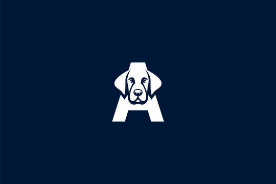A bold letter "A" with a loyal and friendly dog face. this logo exudes trust, companionship, and reliability