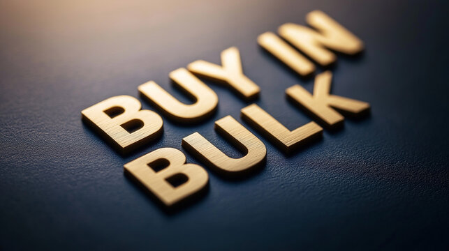 Golden buy in bulk sign promoting wholesale shopping