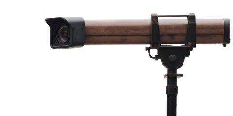 Isolated Background of a Telescope Camera Lens on a Tripod
