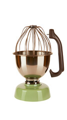 Obraz premium Isolated Eggbeater Mixer with Green Base Transparent Background