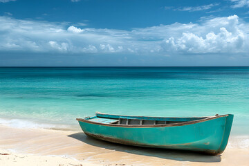 Fototapeta premium Soulful Harmony: Turquoise Tones Uniting Sky, Sea, and Tranquility in a Coastal Dreamscape