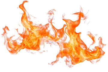 Isolated Orange Fire Flames Heat Burn Energy Abstract on Transparent