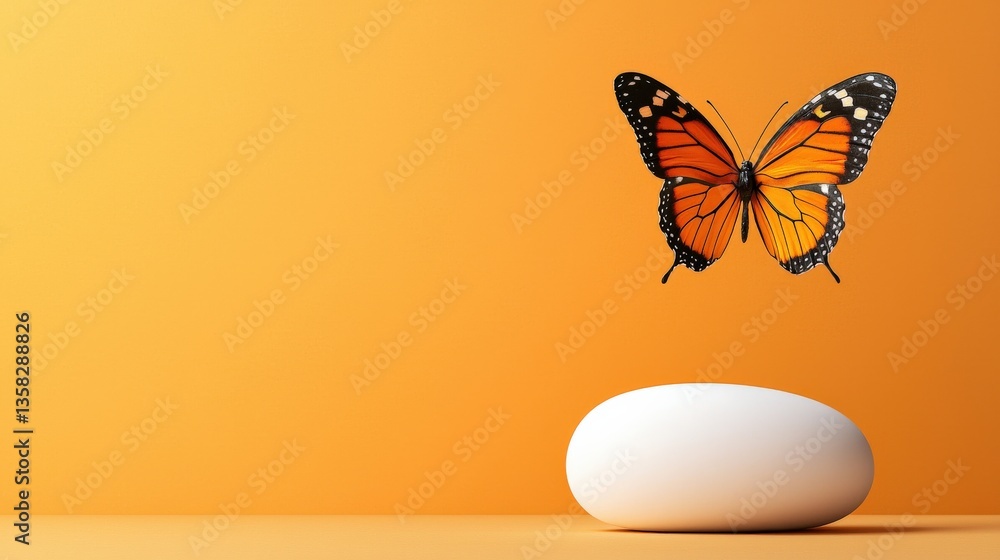 Poster a speech bubble with a butterfly emerging from it, symbolizing transformation in dialogue