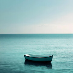 Naklejka premium Soulful Harmony: Turquoise Tones Uniting Sky, Sea, and Tranquility in a Coastal Dreamscape