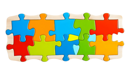 Isolated Abstract Colorful Jigsaw Puzzle Pieces Illustration on Background