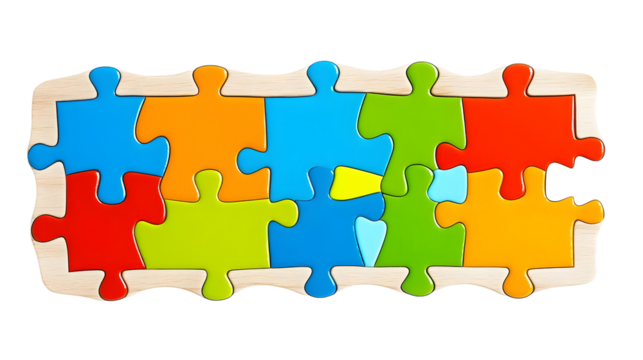 Isolated Abstract Colorful Jigsaw Puzzle Pieces Illustration on Background