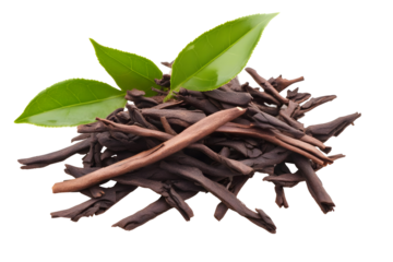 Isolated Tea Leaves with Transparent Background for Herbal Beverages