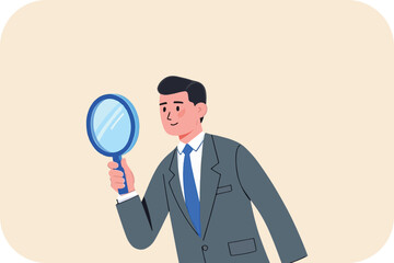 Man Inspecting with Magnifying Glass: Detailed Analysis and Examination