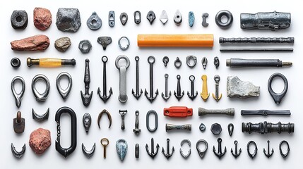 Assorted nautical and construction hardware