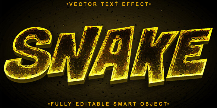 Yellow Snake Vector Fully Editable Smart Object Text Effect